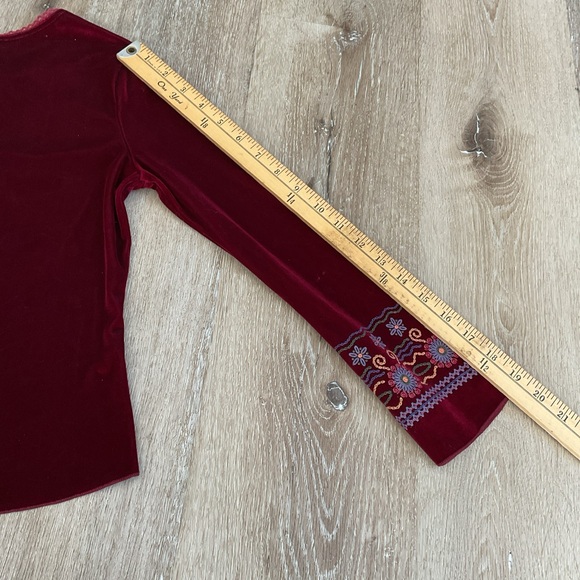 Knitworks - Long Sleeve Pullover Velvet Top - Maroon - Girls Size Medium - Picture 11 of 13